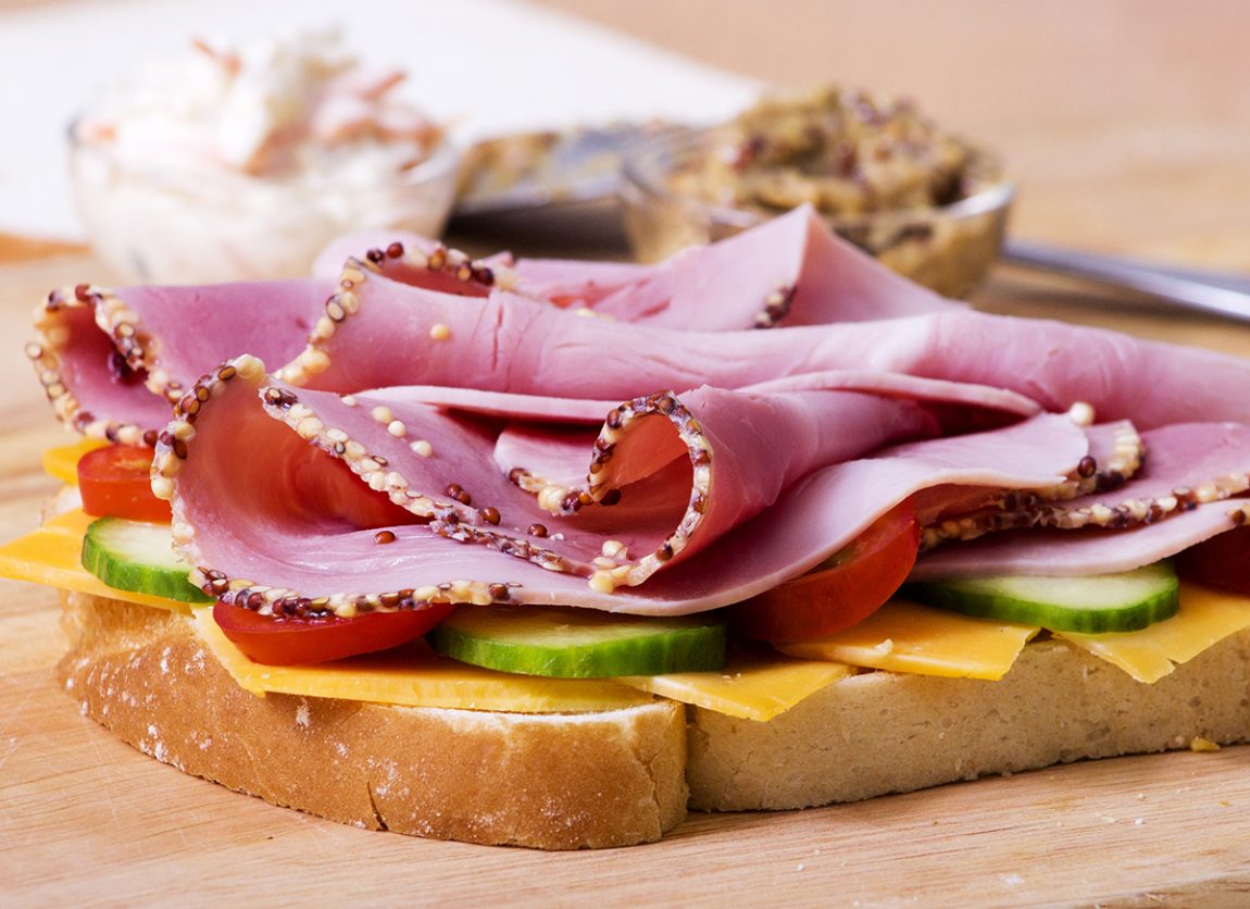 mustard-ham-open-sandwich